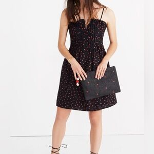 Madewell Pintuck Cami Dress in Fresh  strawberry print size 00 casual  cotton